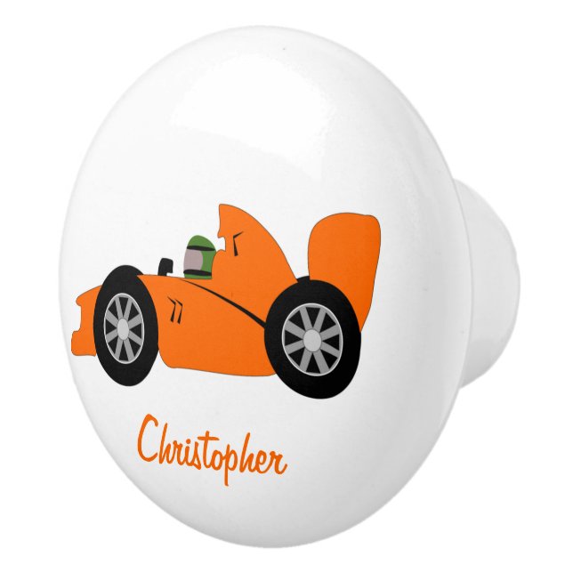 Orange Racing Car Design Ceramic Knob (Right)