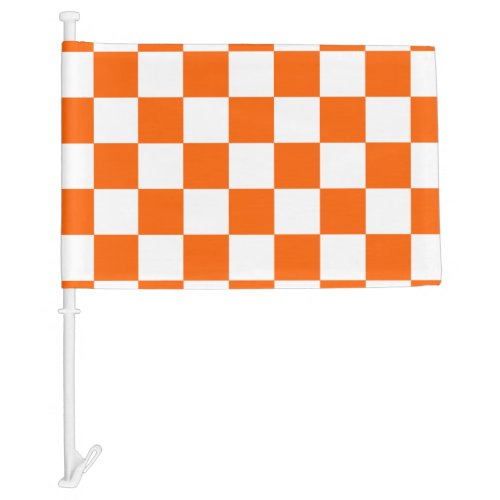 Orange Racing Checkered Flag Display Customizable