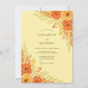 Orange Radiant Autumnal Wedding Invitation