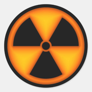 Orange Radiation Symbol Sticker