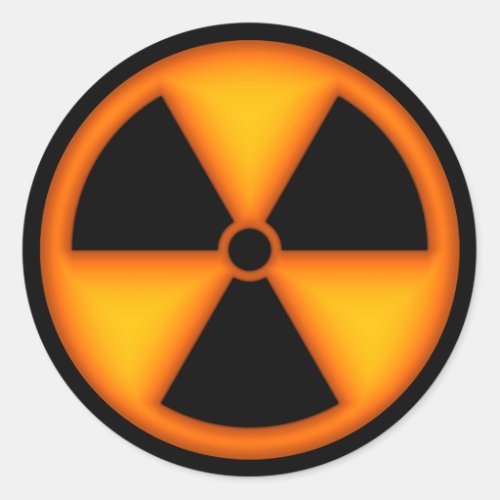 Orange Radiation Symbol Sticker