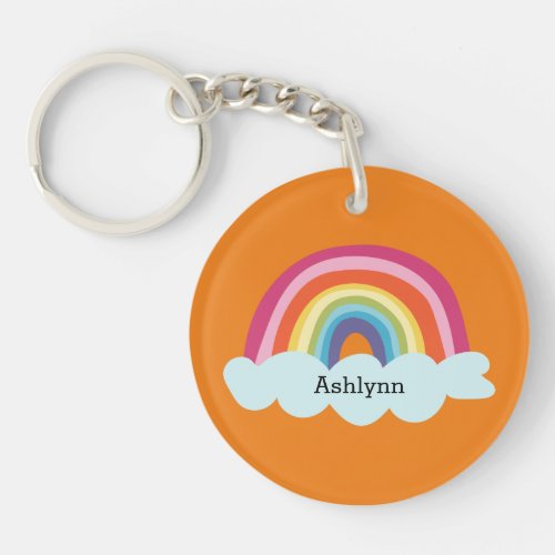 Orange Rainbow Acrylic Keychain