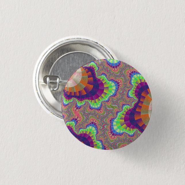 Orange Rainbow Gear Button (Front & Back)