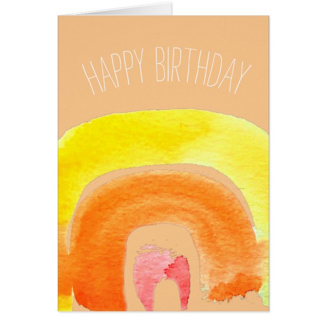 Orange Rainbow love watercolor Cards (Front)