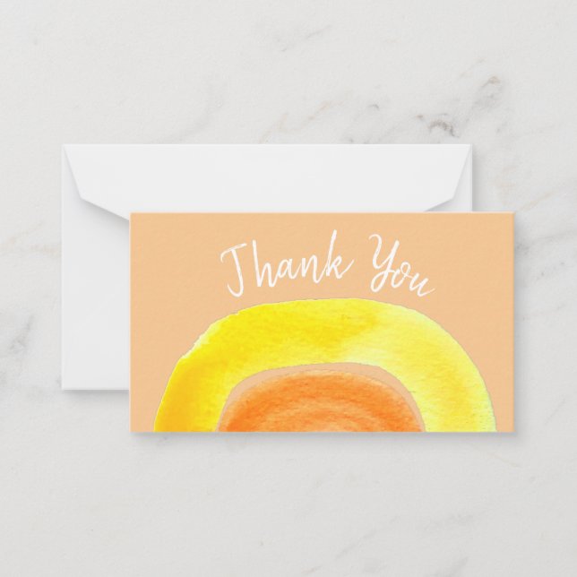 Orange Rainbow love watercolor Note Card (Front)