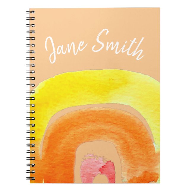 Orange Rainbow love watercolor Notebook (Front)