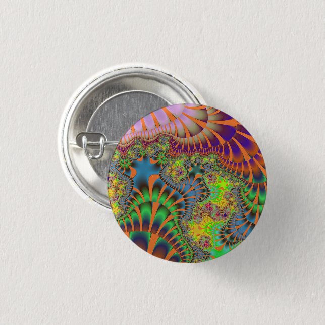 Orange Rainbow Melt Button (Front & Back)