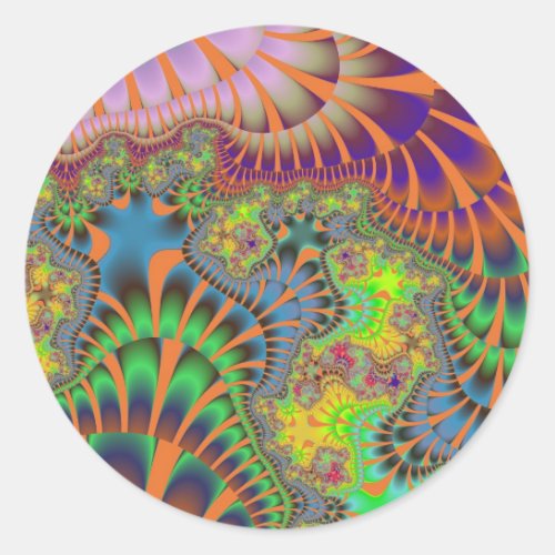 Orange Rainbow Melt Classic Round Sticker