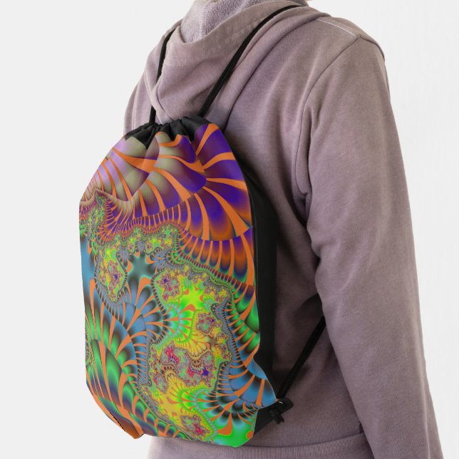 Orange Rainbow Melt Drawstring Bag (Insitu)