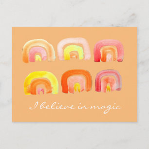 Orange rainbow retro inspiration quote postcard