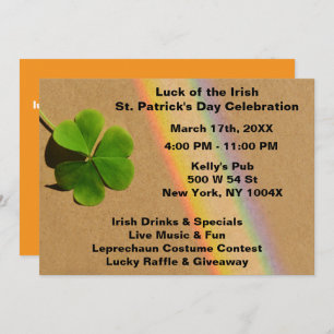 Orange Rainbow St. Patrick's Day    Invitation