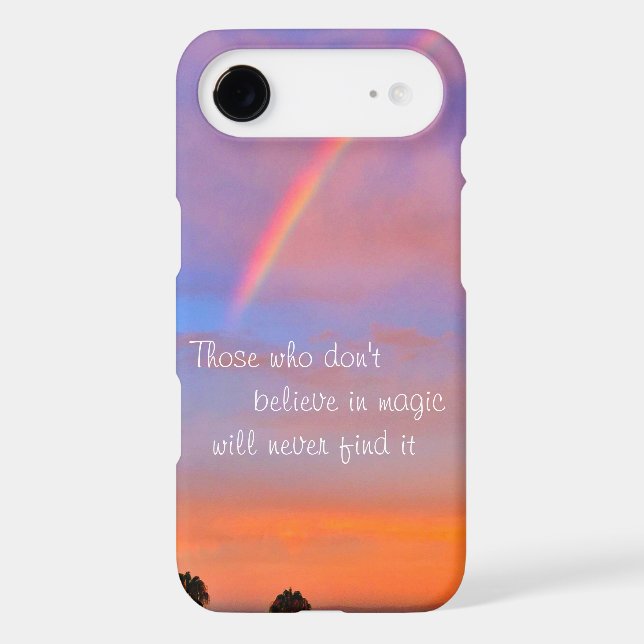Orange Rainbow Sunset Photo Believe in Magic Quote Case-Mate iPhone Case (Back)