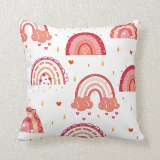 Orange Rainbow  Throw Pillow