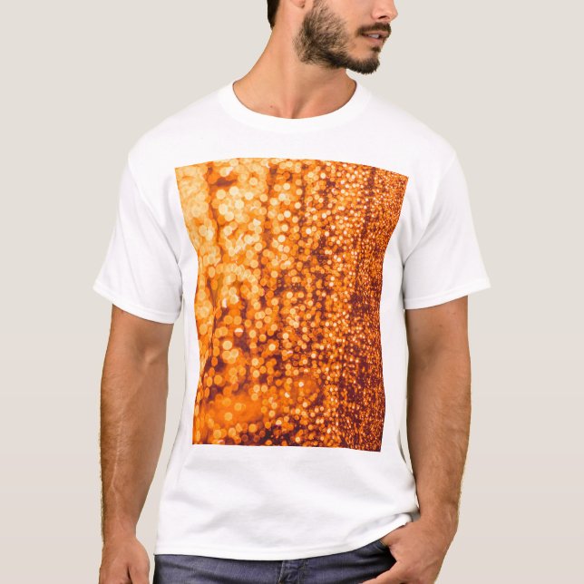 Orange raindrops on glass, abstract background. T-Shirt (Front)