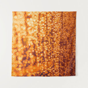 Orange raindrops on glass, abstract background. tapestry