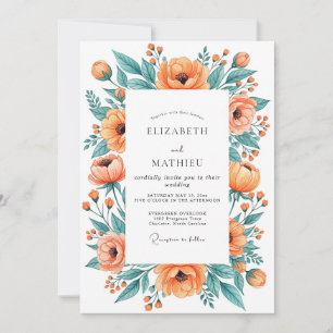 Orange Ravishing Spring Wedding Invitation