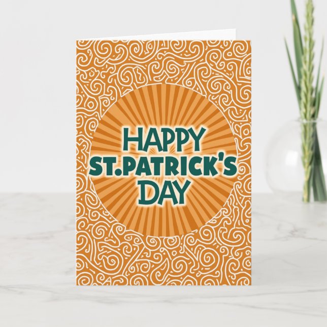 Orange Rays Happy Day Card (Front)