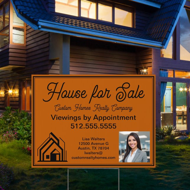 Orange Real Estate Company House for Sale Yard Sign (Creator Uploaded)