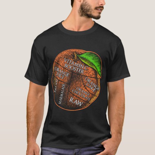 Orange Recipes Fruit Lover Healthy Vegan Funny Ora T_Shirt