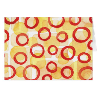 Orange Rectangles with Red Watercolour Circles Cards