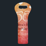 Orange red 50 birthday anniversary add name date p wine bag<br><div class="desc">design</div>