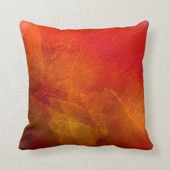 Orange Red Abstract Watercolor Throw Pillow by MHDesignStudio at Zazzle