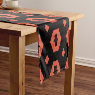 Orange Red and Black: Geometriana 1 Short Table Runner