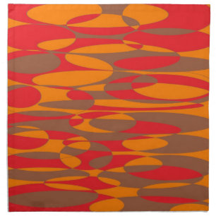 Orange, Red and Brown Elliptical Napkin