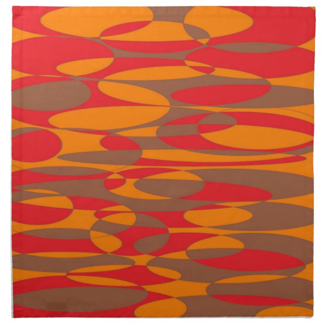 Orange, Red and Brown Elliptical  Napkin (Front)