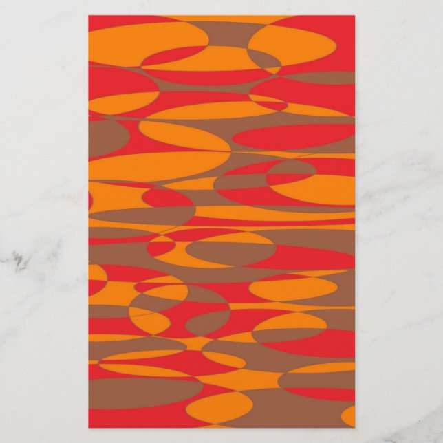 Orange, Red and Brown Elliptical Stationery (Front)