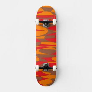 Orange, Red and Brown Skateboard deck