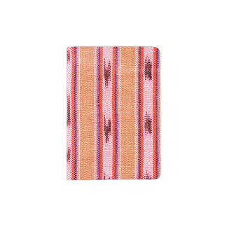 Orange, red and white ikat design passport holder