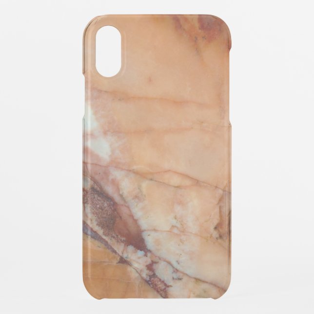 Orange Red and White Veined Marble Uncommon iPhone Case (Back)