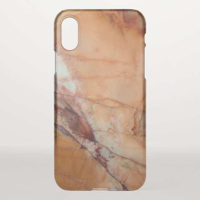 Orange Red and White Veined Marble Uncommon iPhone Case (Back)