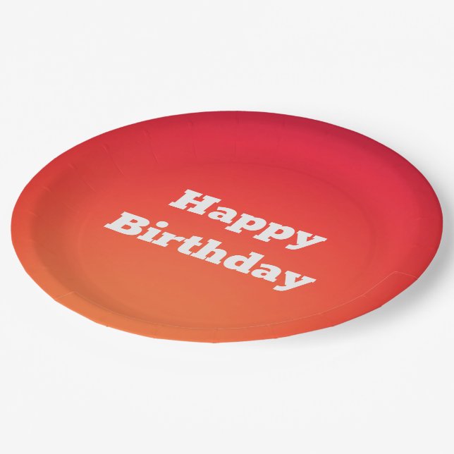 Orange Red Birthday Plates (Angled)