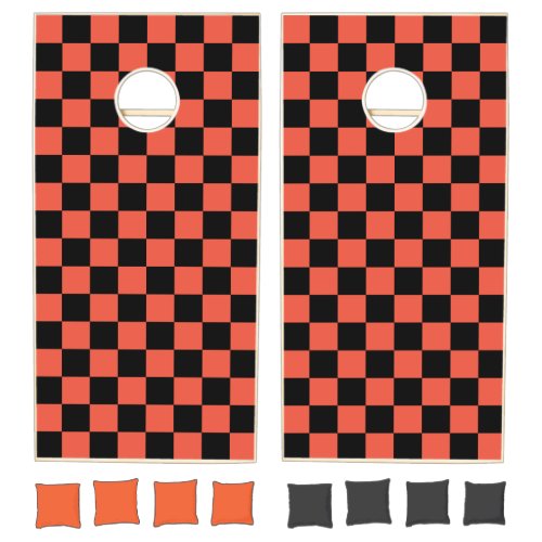 Orange-Red & Black Checker