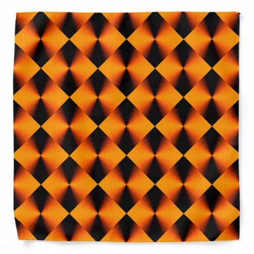 Orange Red Black Diamond Pattern Bandana