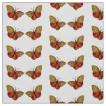 Orange Red Butterflies Watercolor Art Fabric
