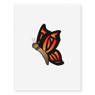 Orange/red butterfly temporary tattoo