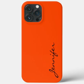 Orange-red Color Background Iphone 13 Pro Max Case by NhanNgo at Zazzle
