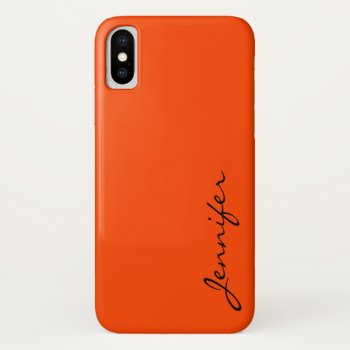 Orange-red Color Background Iphone X Case by NhanNgo at Zazzle