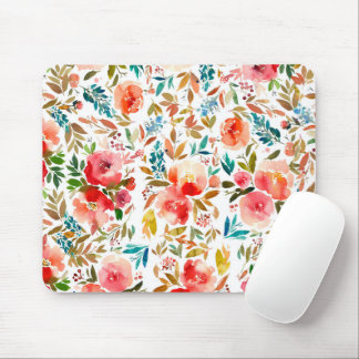 Orange red colorful rose floral summer  mouse pad