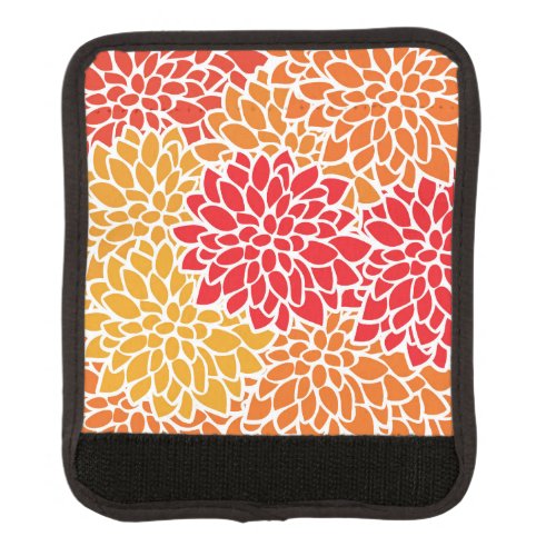 Orange Red Colorful Vintage 60s Flower Luggage Handle Wrap
