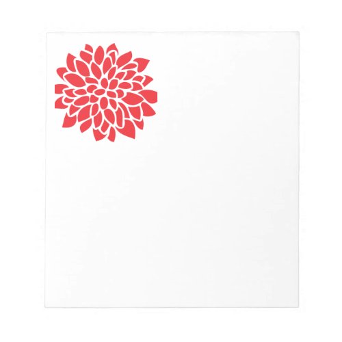 Orange Red Colorful Vintage 60s Flower Notepad