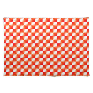 Orange Red Diamond Plaid Pattern Cloth Placemat