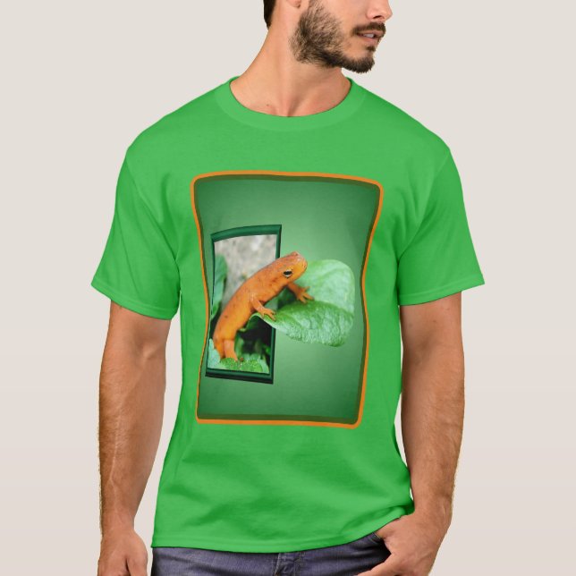 Orange Red Eft Salamander Out Of Frame  T-Shirt (Front)