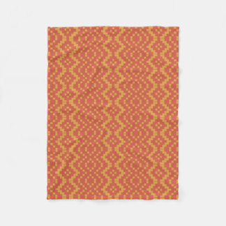 Orange Red Ethnic Egyptian Tribal Basket Weave Fleece Blanket