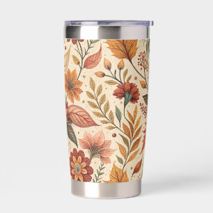 ORANGE RED FALL AUTUMN LEAVES & FLOURISHES INSULATED TUMBLER
