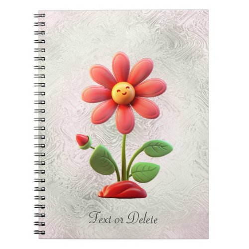Orange Red Flower Notebook