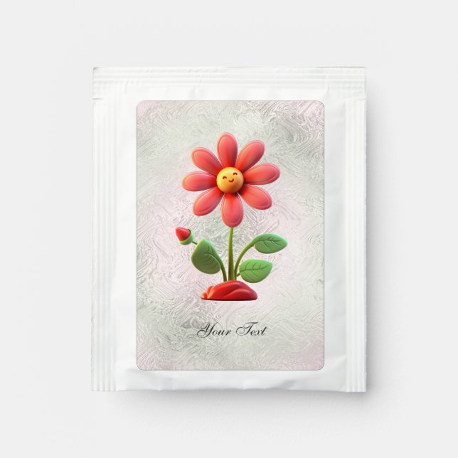 Orange Red Flower Tea Bag Drink Mix (Front)